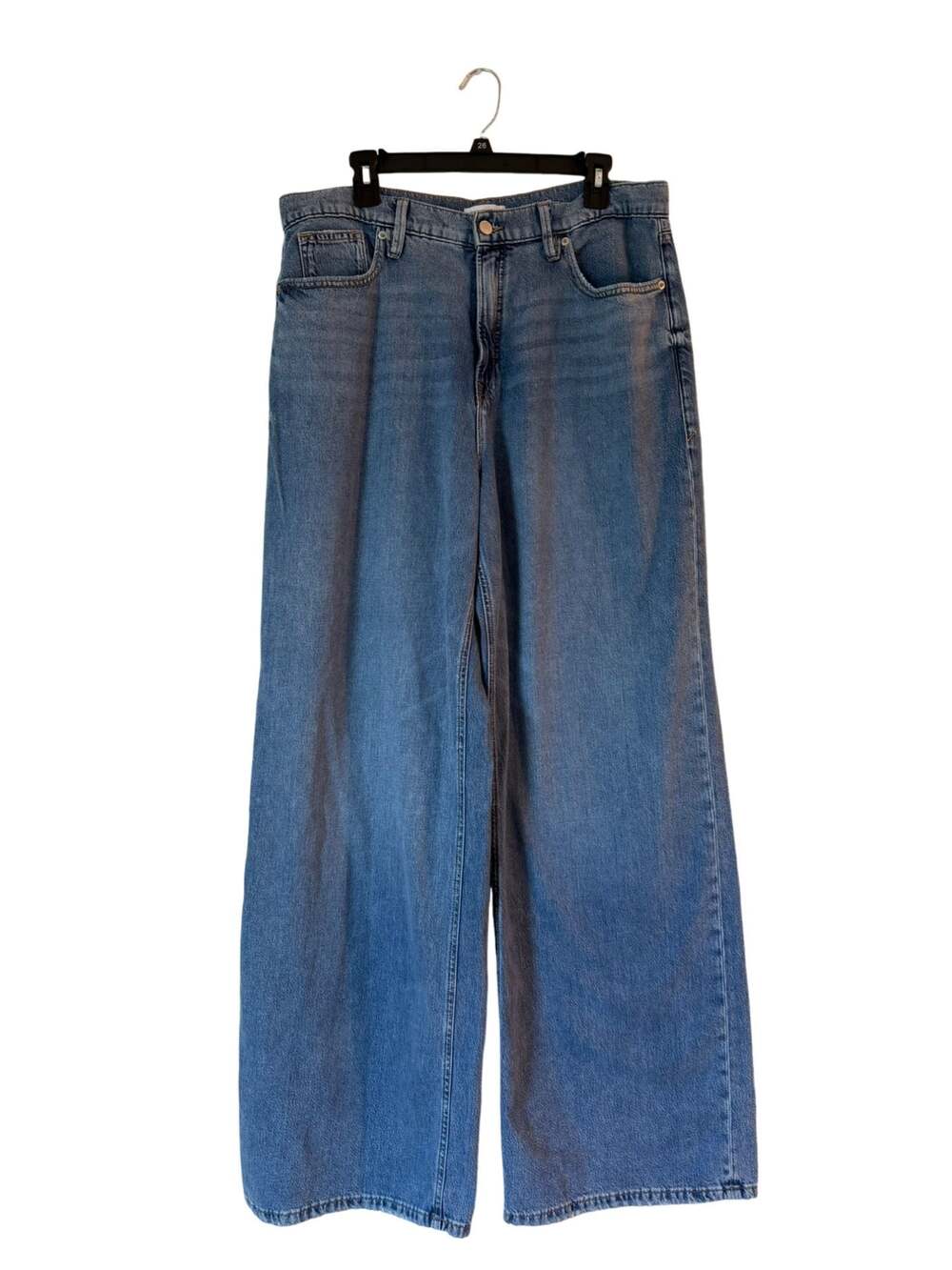 Good American Blue Wide Leg Flare Jeans - Picture 3 of 7